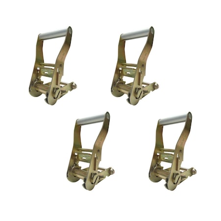 Tie 4 Safe Heavy Duty 2" Handle Ratchet Buckle Tow Dolly Truck Trailer Flatbed Farm, 4PK RB04RK-52-4